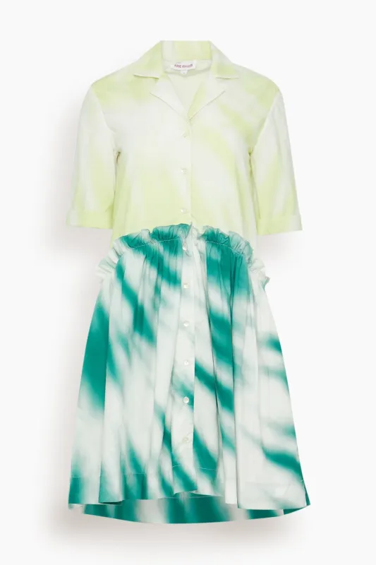 Mini Gathered Shirtdress in Tie Dye sold by Hampden Clothing