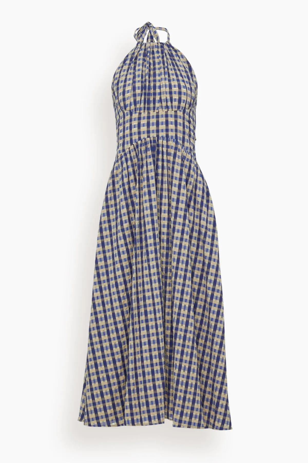 Halter in the Name of Love Dress in Navy Check sold by Hampden Clothing