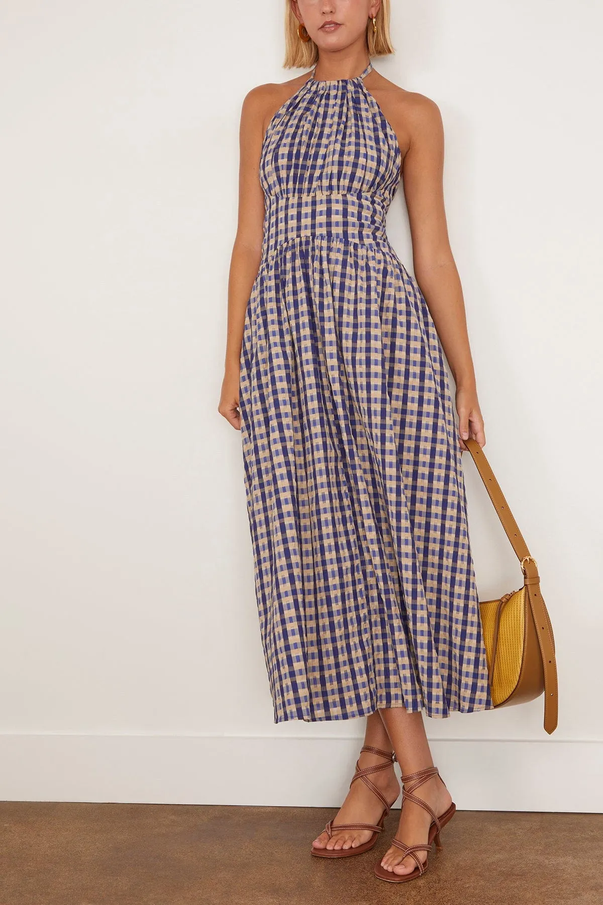 Halter in the Name of Love Dress in Navy Check sold by Hampden Clothing product image thumbnail 2