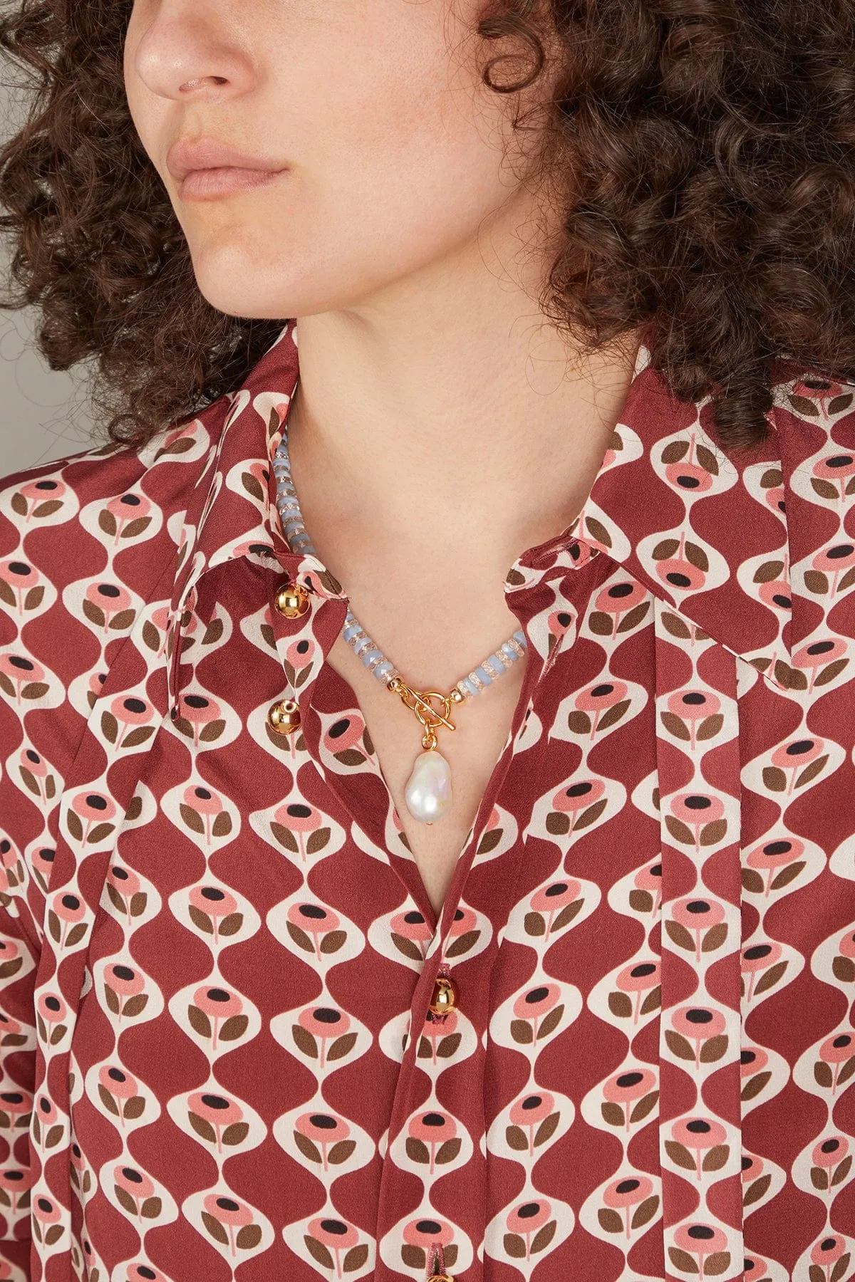 Pearl Isle Necklace in Mist Blue sold by Hampden Clothing product image thumbnail 2