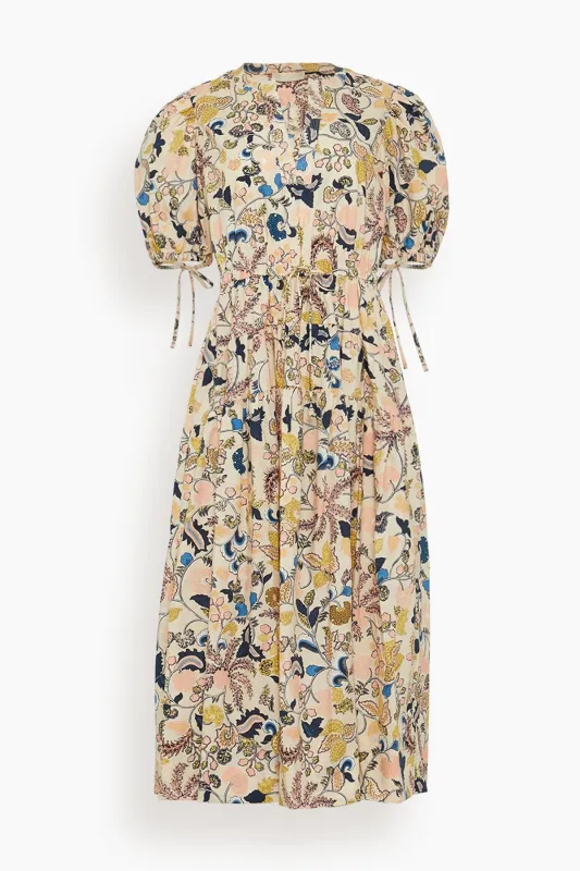 Adriana Short Sleeve Midi Dress in Magnolia sold by Hampden Clothing