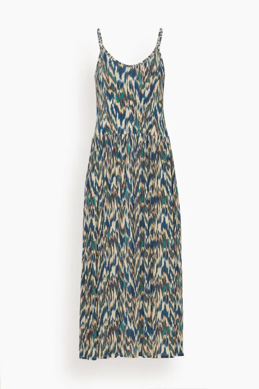 Idalia Fitted Midi Dress in Riverslate sold by Hampden Clothing