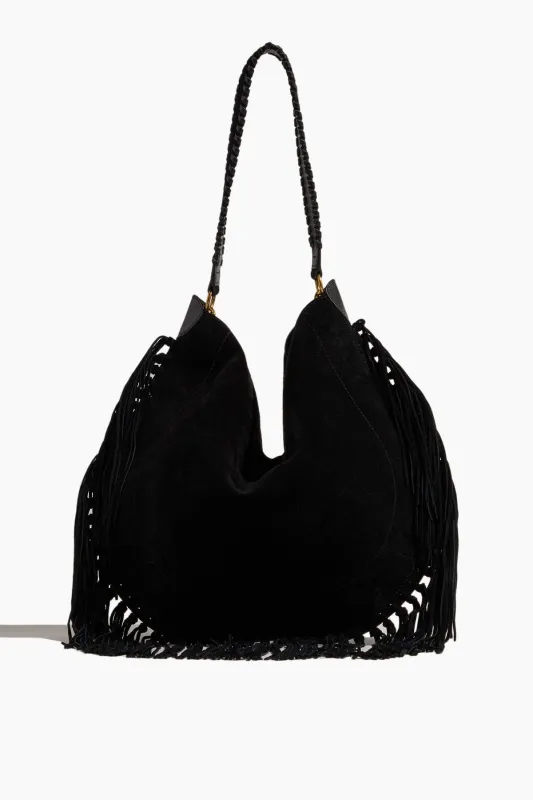 Oskan Hobo Soft Bag in Black sold by Hampden Clothing