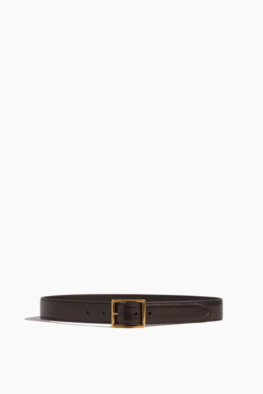 Gabriele Belt in Espresso with Antique Gold Buckle sold by Hampden Clothing
