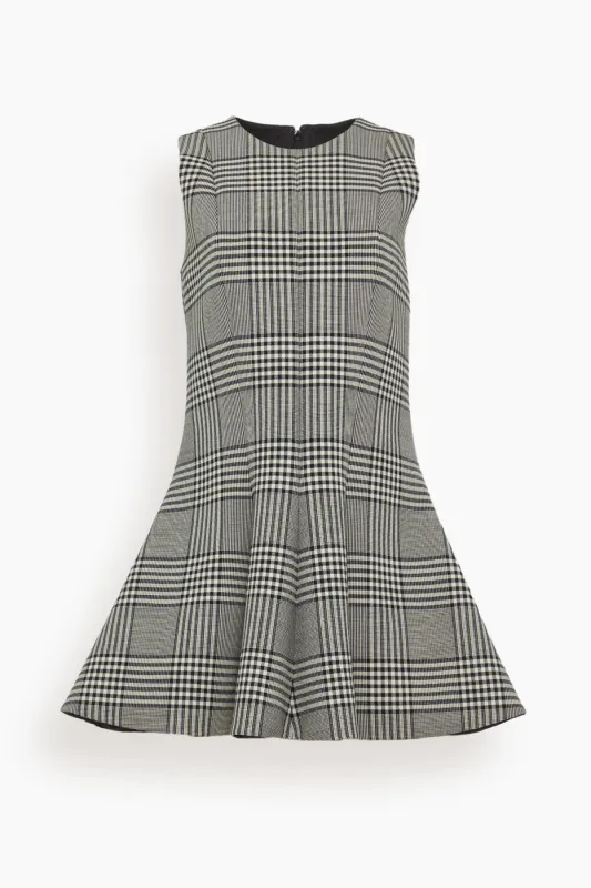 The Sophie Crew Neck Fitted Mini Dress in Prince of Wales Plaid sold by Hampden Clothing