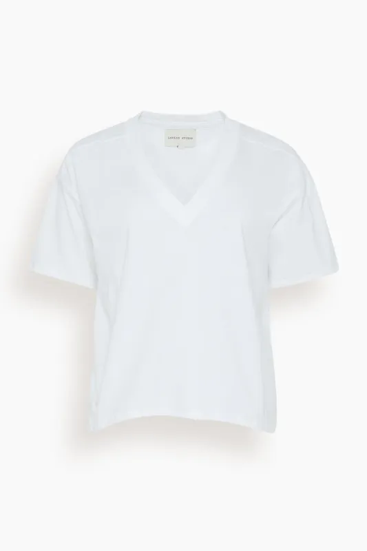 Faaa V-Neck T-Shirt in White sold by Hampden Clothing