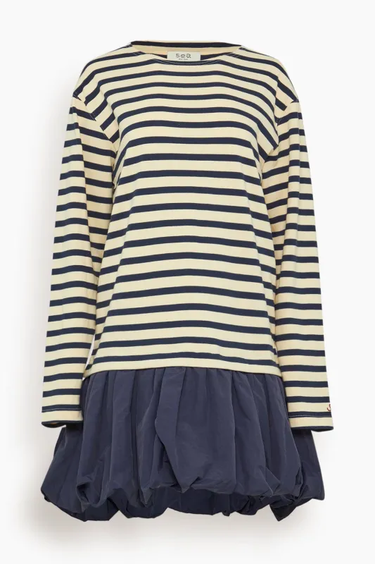 Athena Solid Combo T-Shirt Bubble Dress in Multi sold by Hampden Clothing