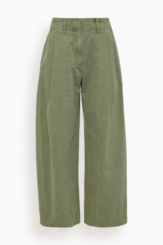 Cropped Cybil Trouser in Thyme sold by Hampden Clothing