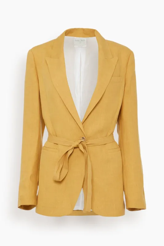 Chic Linen Canvas Belted Jacket in Grano made by Forte Forte