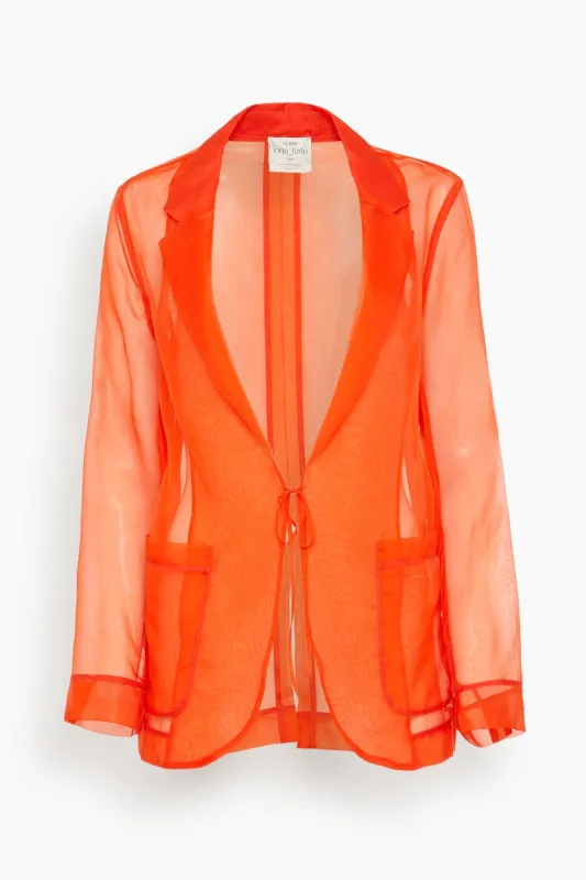 Chic Organza Silk Jacket in Papavero sold by Hampden Clothing