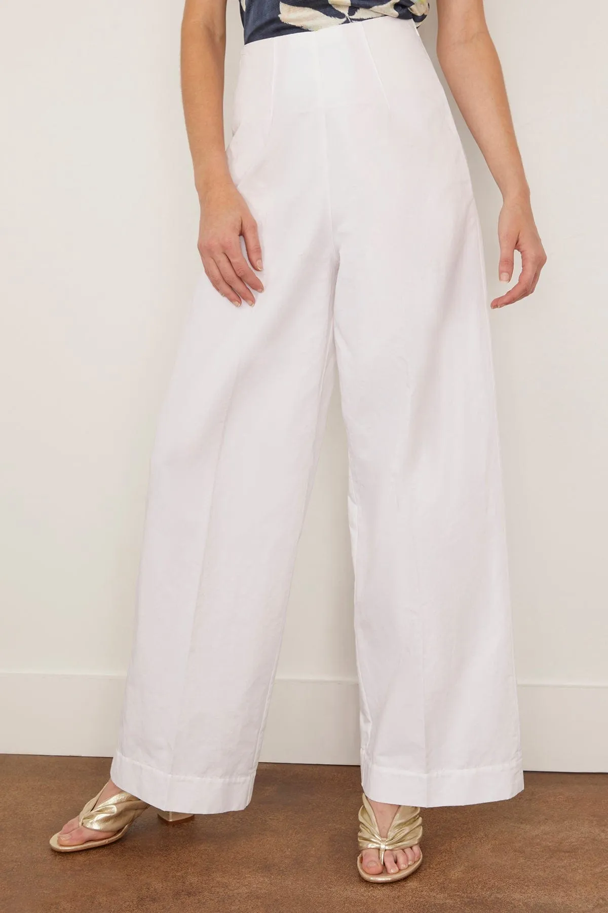 Chic Cotton Linen Wide Leg Pants in Giglio sold by Hampden Clothing product image thumbnail 3