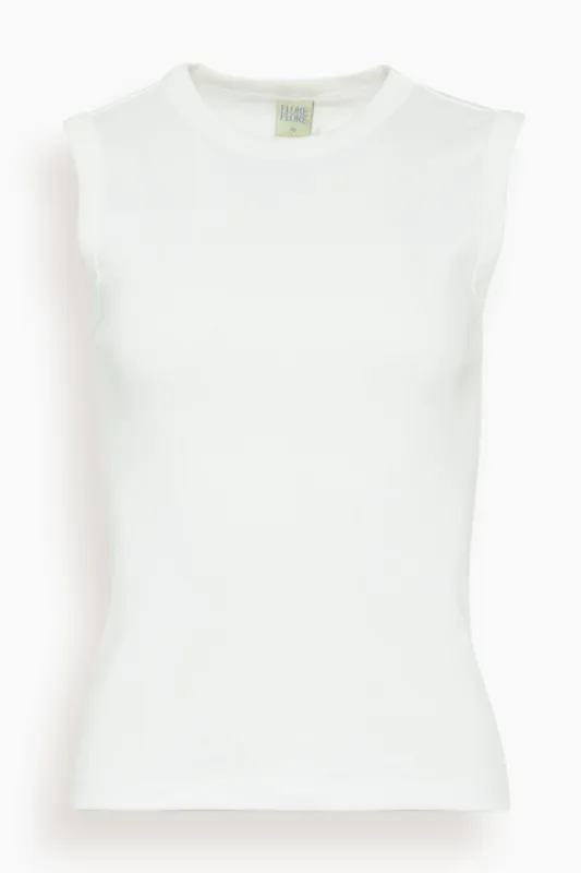 Esme Tank in White sold by Hampden Clothing