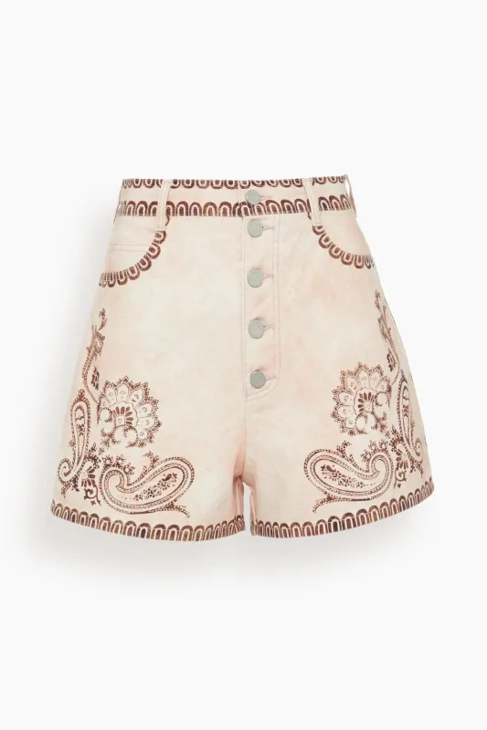 Akia Denim Short in Pink sold by Hampden Clothing