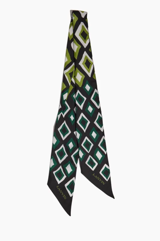 Silk Diamond Scarf Headband in Green sold by Hampden Clothing