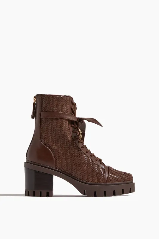 Tresse Combat Boot in Brown made by Alexandre Birman