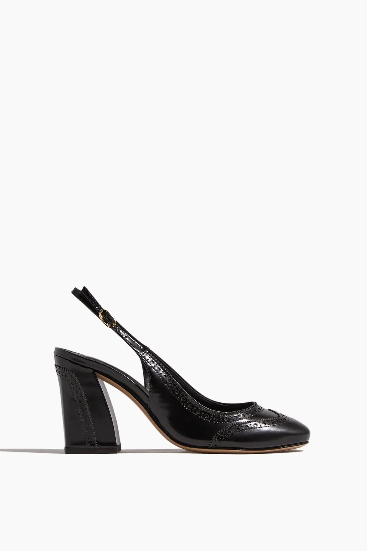 Slingback Brogue Pump 85 in Black sold by Hampden Clothing