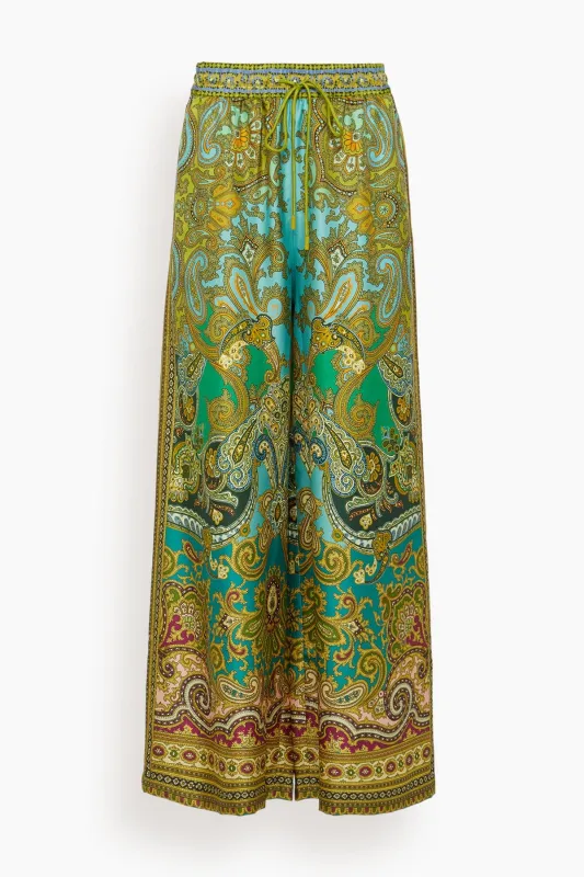 Clemenza Silk Pant in Multi sold by Hampden Clothing
