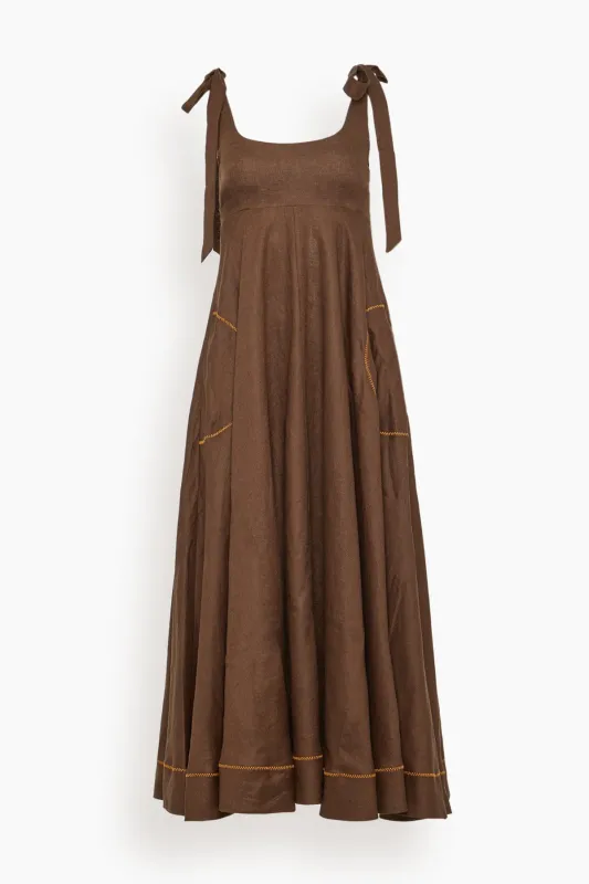 Vito Ballet Sundress in Chocolate made by Alemais