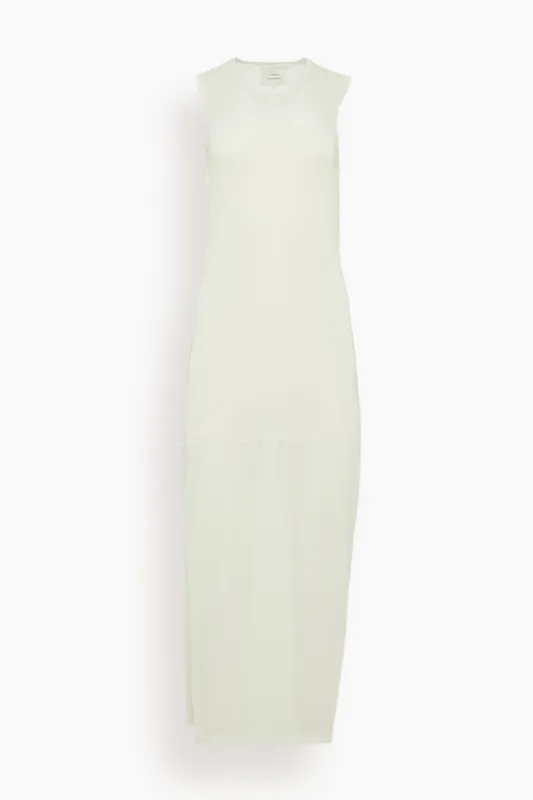 Philae Sleeveless Long Knit Dress in Ivory sold by Hampden Clothing