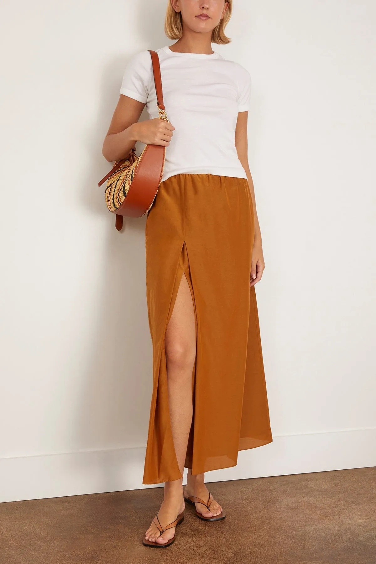 Carmen Long Gathered Skirt in Ocher sold by Hampden Clothing product image thumbnail 2