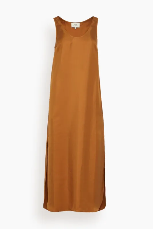 Nada Long Dress in Ocher sold by Hampden Clothing