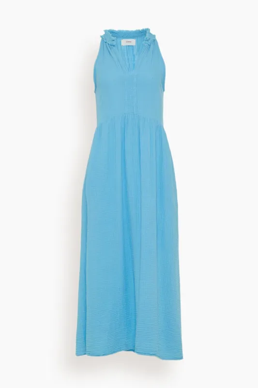Liza Dress in Atlas Blue sold by Hampden Clothing