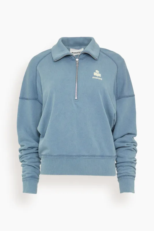 Ross Sweatshirt in Slate Blue/Ecru sold by Hampden Clothing