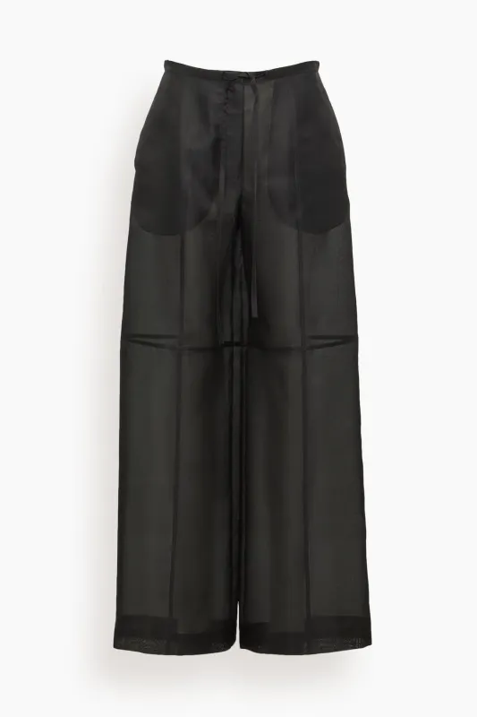 Organza Silk Parachute Trousers in Black made by Rohe