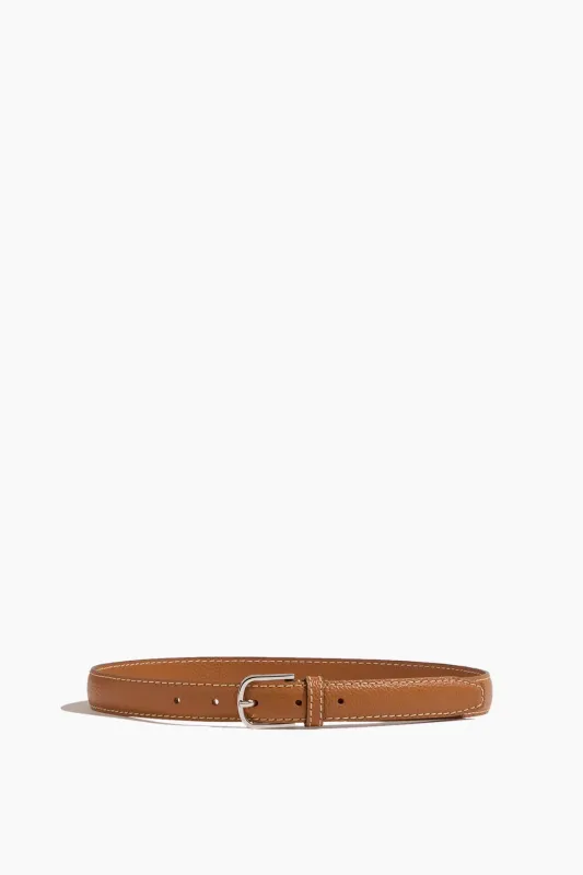 Slim Grained-Leather Trouser Belt in Tan sold by Hampden Clothing