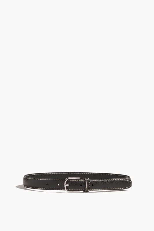 Slim Grained-Leather Trouser Belt in Black made by Toteme