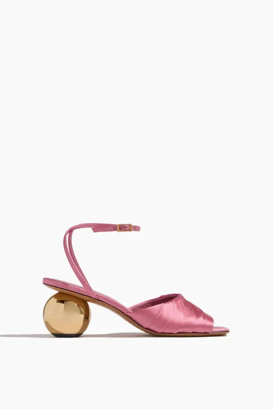 Folded Satin Sandal in Pink sold by Hampden Clothing