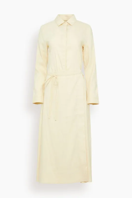 Lato Wrap Dress in Light Wheat sold by Hampden Clothing