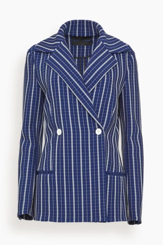 Marine Jacket in Cobalt Multi made by Proenza Schouler