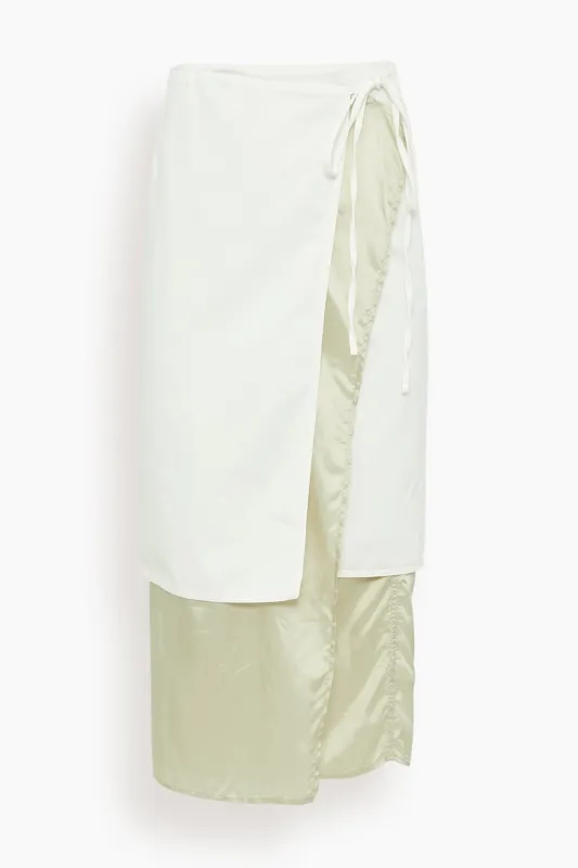 Silene Denim Skirt in Off White made by Dries Van Noten