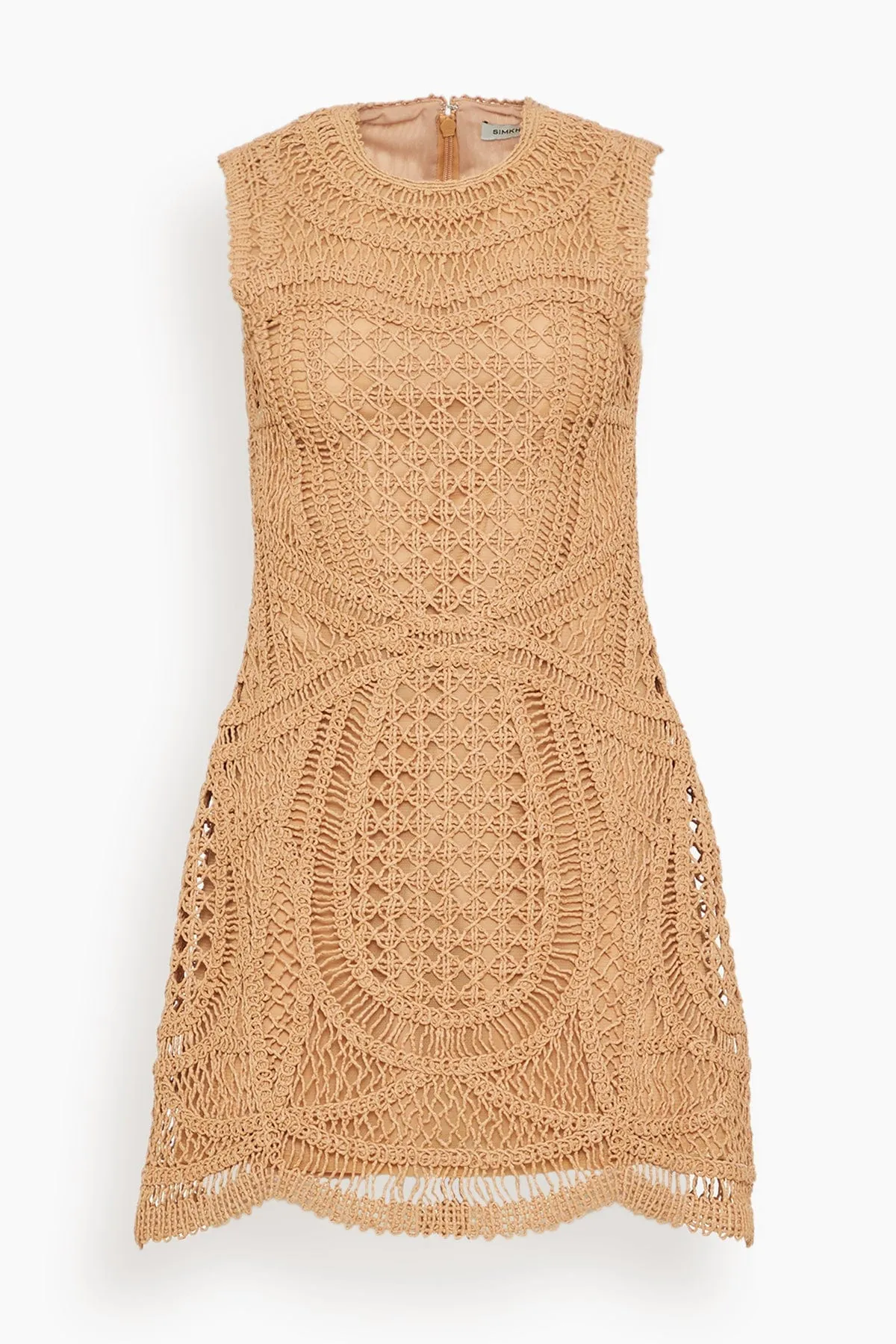 Coen Sleeveless Crewneck Mini Dress in Straw sold by Hampden Clothing