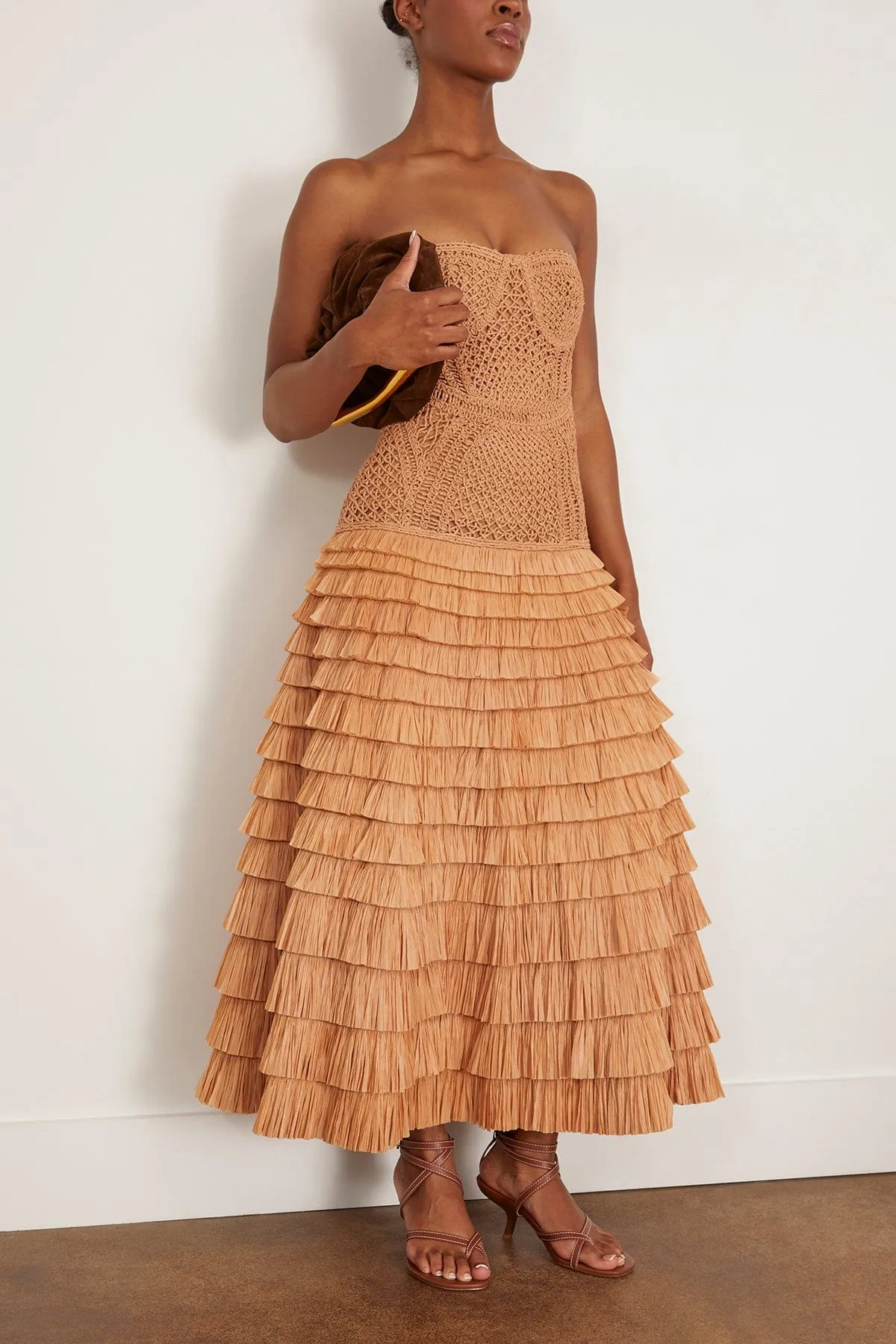 Santana Bustier Midi Dress in Straw sold by Hampden Clothing product image thumbnail 2