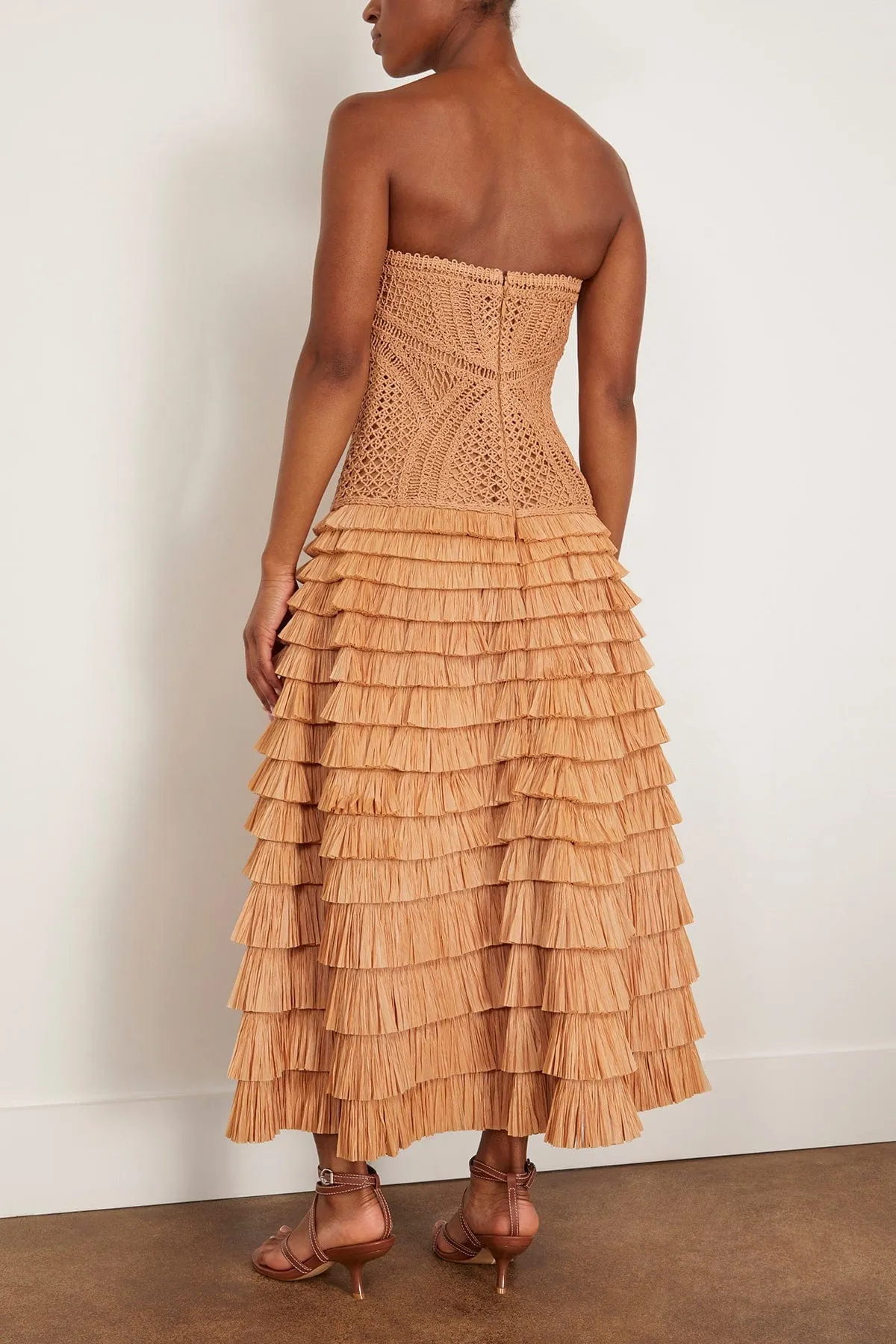 Santana Bustier Midi Dress in Straw sold by Hampden Clothing product image thumbnail 4