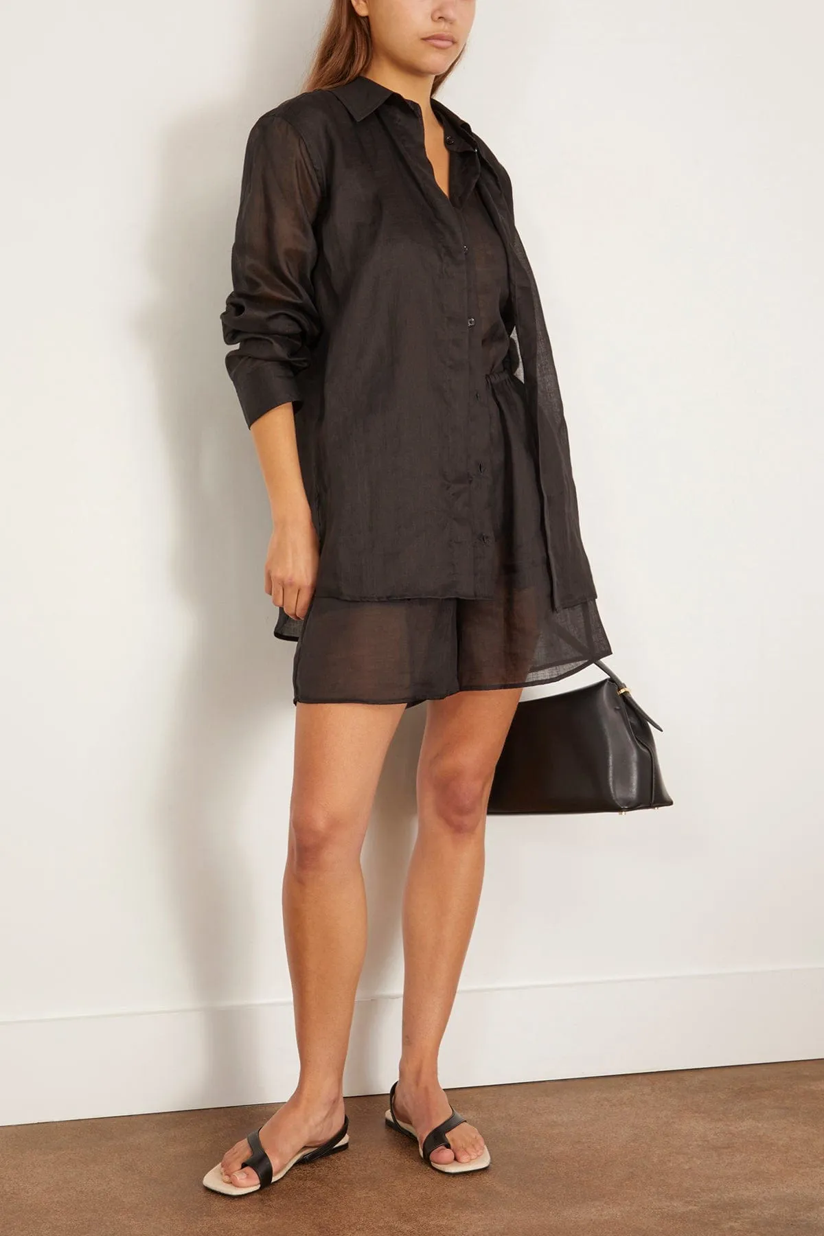 Double Collar Shirt in Black sold by Hampden Clothing product image thumbnail 2