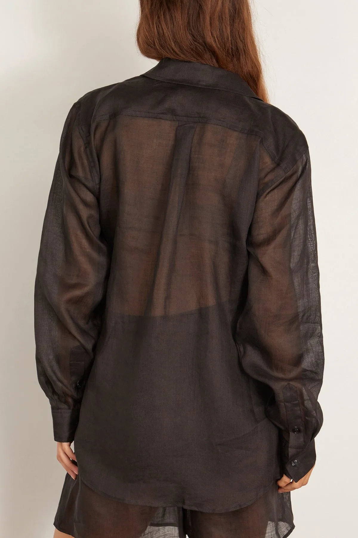 Double Collar Shirt in Black sold by Hampden Clothing product image thumbnail 5