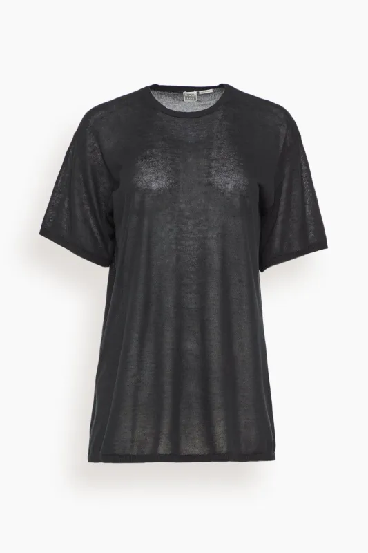 Tee Knit in Black made by Toteme
