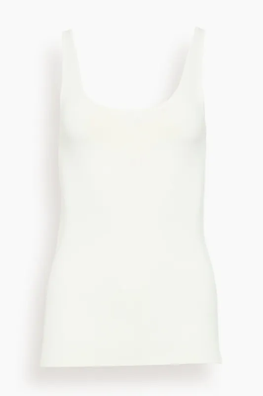 Compact Knit Tank in White sold by Hampden Clothing