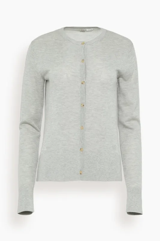 Fine Knit Cardigan in Grey Melange made by Toteme