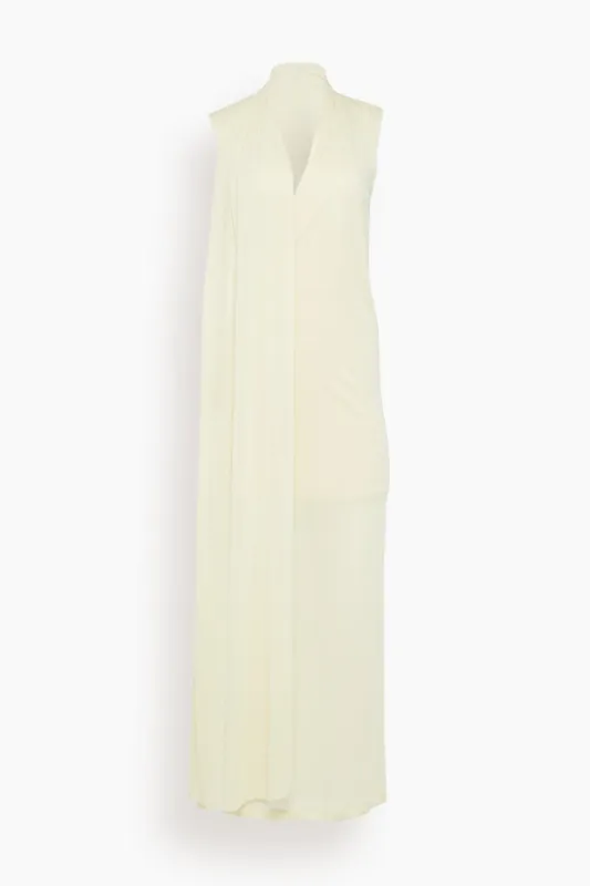Overlapped Scarf Dress in Ecru made by Toteme