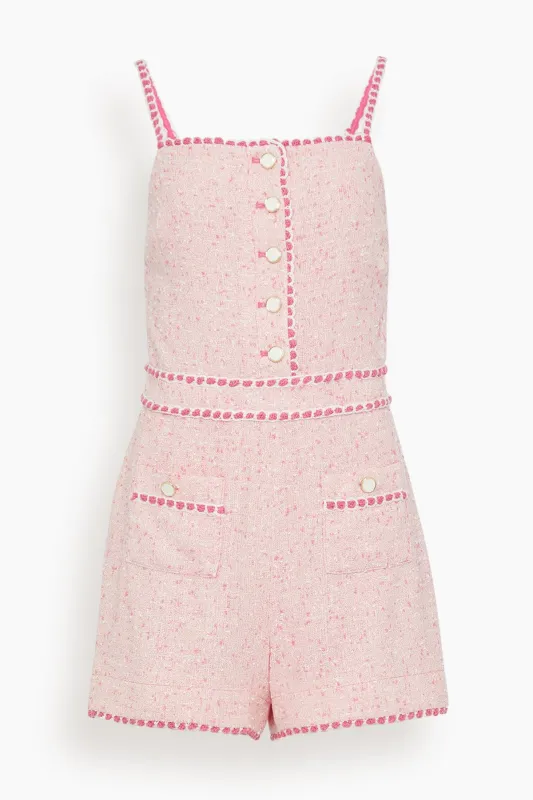 Ginny Short Sleeve Romper in Berry Multi made by Simkhai