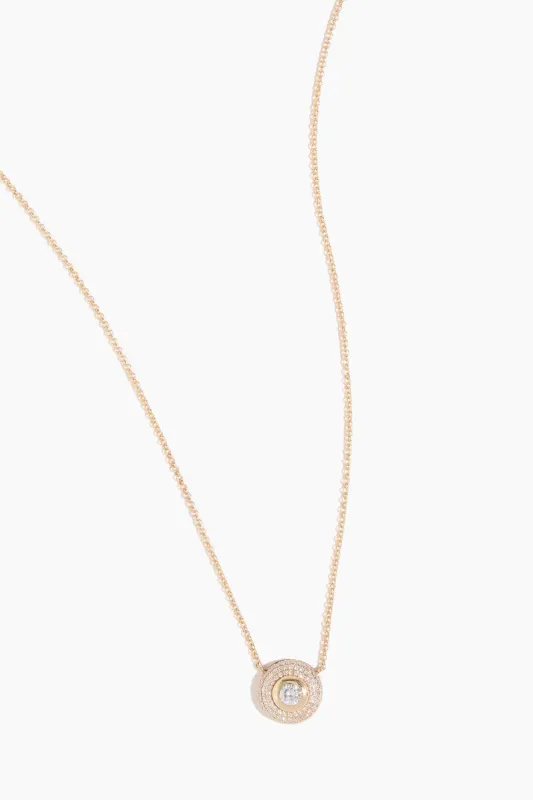 Pave Diamond Bezel Necklace in 14k Yellow Gold sold by Hampden Clothing