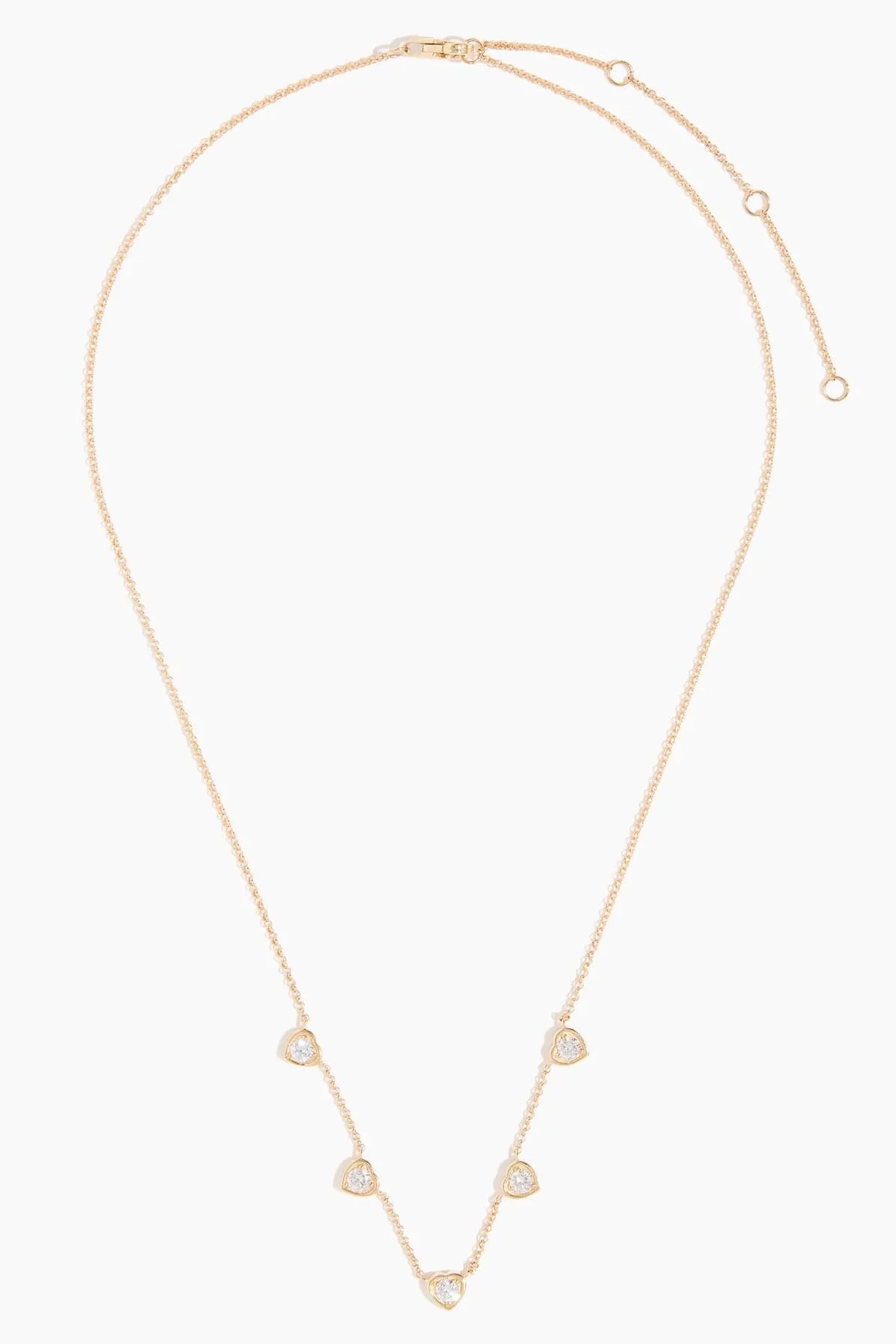 Diamond Heart Station Necklace in 14k Yellow Gold sold by Hampden Clothing product image thumbnail 3