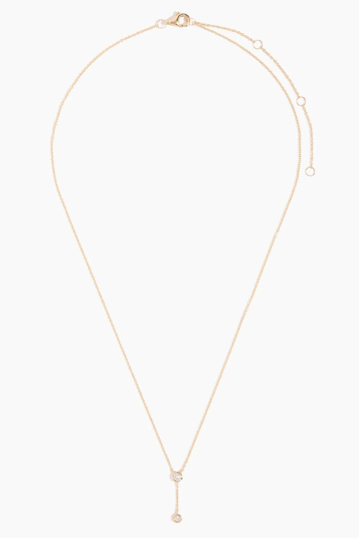 Diamond Bezel Lariat Necklace in 14k Yellow Gold sold by Hampden Clothing product image thumbnail 3