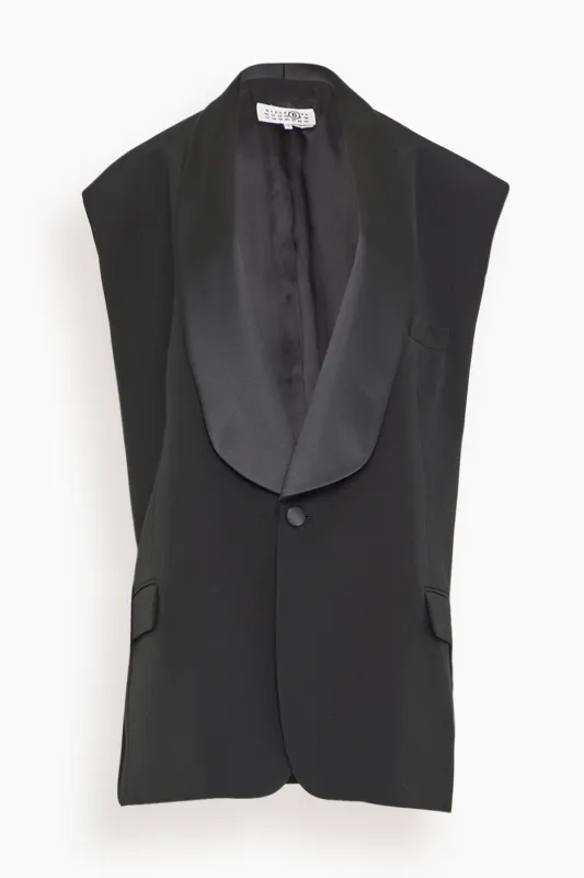 Sleeveless Gilet in Black sold by Hampden Clothing