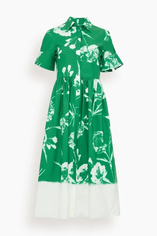 Short Sleeve Shirt Dress in Carnation Cyanotype Clover sold by Hampden Clothing