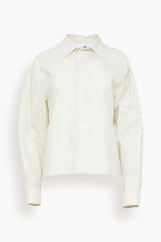 Long Sleeved Shirt in Pinstripes White/Beige sold by Hampden Clothing